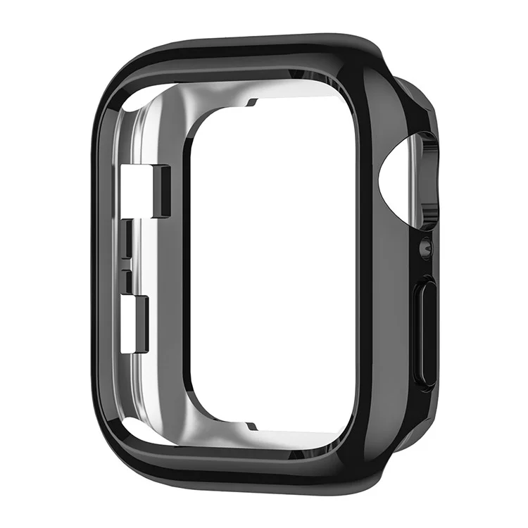 For Apple Watch Series 9 8 7 45mm / 6 5 4 SE (2023) SE (2022) SE 44mm / 3 2 1 42mm TPU Watch Cover Electroplated Hollow Frame - Black