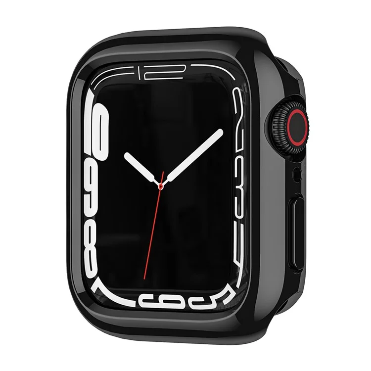 For Apple Watch Series 9 8 7 45mm / 6 5 4 SE (2023) SE (2022) SE 44mm / 3 2 1 42mm TPU Watch Cover Electroplated Hollow Frame - Black