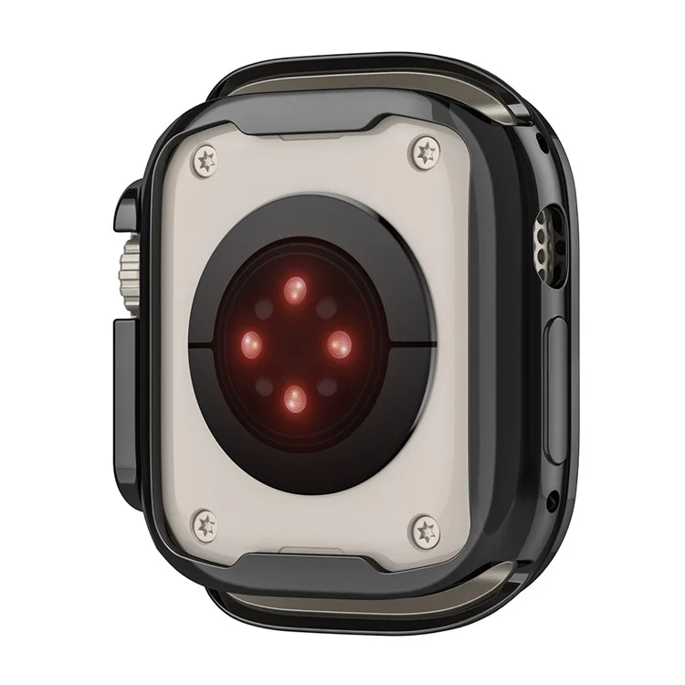 Для Apple Watch Ultra / Ultra 2 49мм Electroplating TPU Watch Case Hollow Anti-Drop Frame - Чёрный