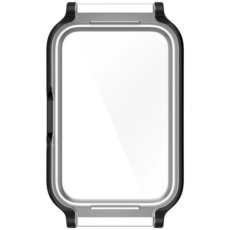Custodia per orologio Samsung Galaxy Fit3 con decorazione in cristalli Rhinestone e copertura in PC con pellicola protettiva in vetro temperato - Nero elettroplaccato