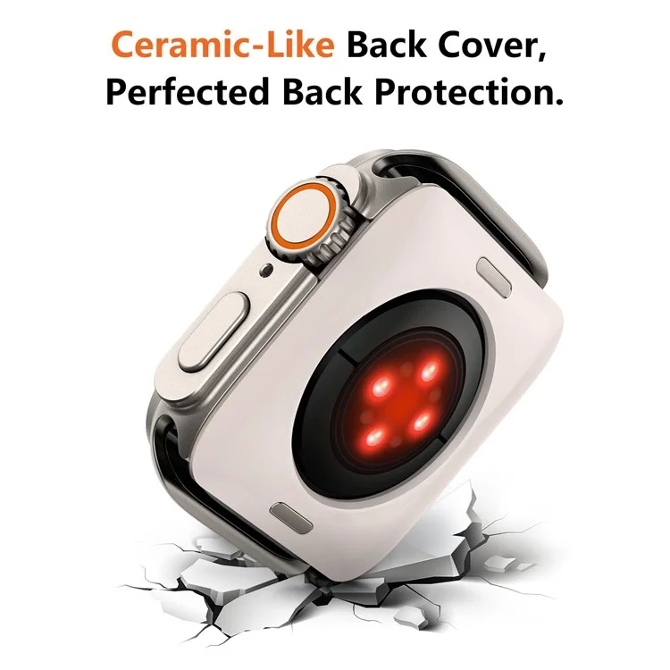 For Apple Watch Series 9  /  8  /  7 45mm Aluminum Alloy Watch Cover Protective Case - Titanium