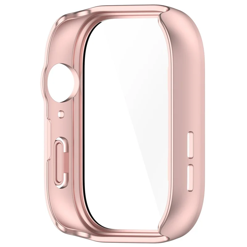 For Huawei Watch Fit 3 Watch Case PC Frame with Tempered Glass Screen Protector - Matte Pink
