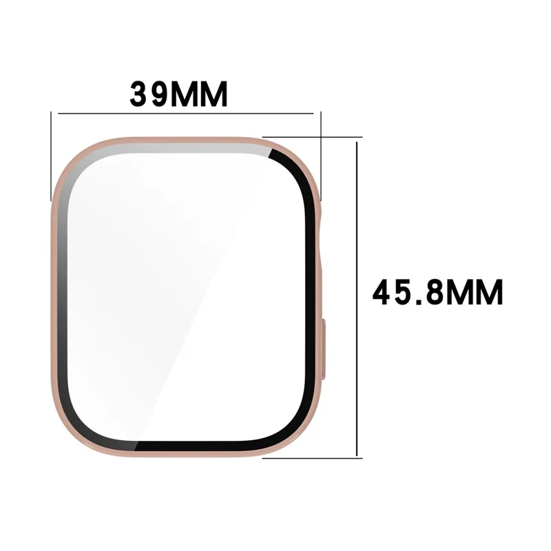 For Huawei Watch Fit 3 Watch Case PC Frame with Tempered Glass Screen Protector - Matte Pink