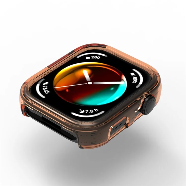 Pour Huawei Watch Fit 3 Case Half Cover TPU Protective Watch Frame - Transparent Orange