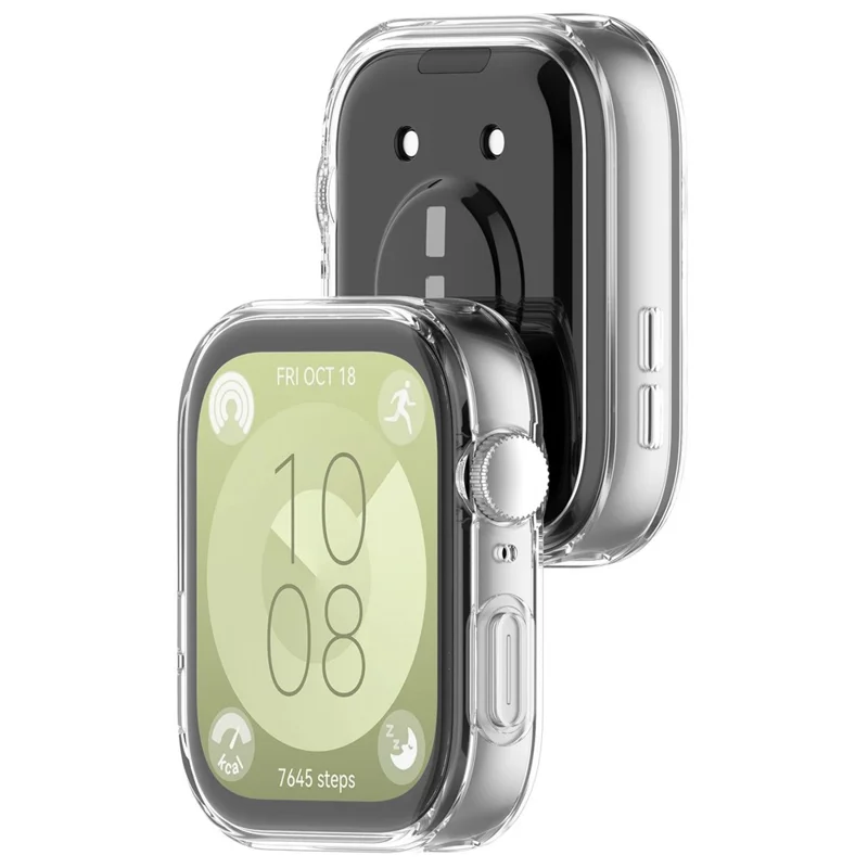 For Huawei Watch Fit 3 Case Electroplating TPU Full Protection Watch Cover - Transparent