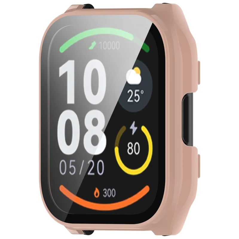 For Haylou Smart Watch 2 Pro (LS02 Pro) PC Protective Watch Case with Tempered Glass Screen Protector - Pink