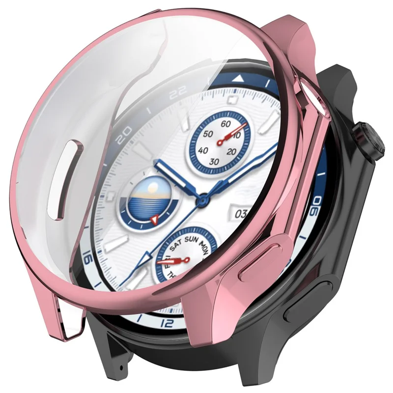 For Oppo Watch X / OnePlus Watch 2 Case Full Coverage Electroplating TPU Watch Cover - Pink