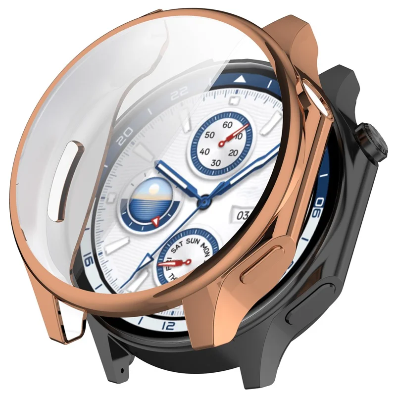 For Oppo Watch X / OnePlus Watch 2 Case Full Coverage Electroplating TPU Watch Cover - Rose Gold