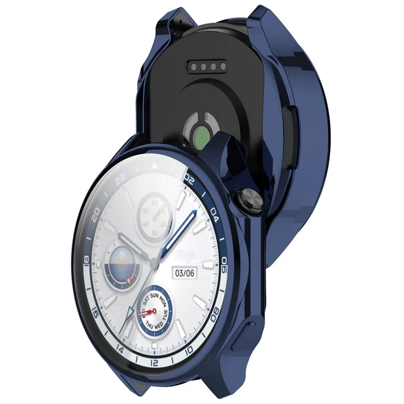 Pour Oppo Watch X / OnePlus Watch 2 Electroplating TPU Cover Full Coverage Watch Case - Bleu Nuit
