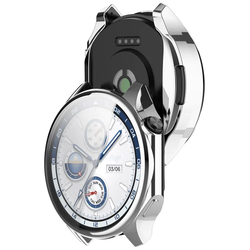 For Oppo Watch X / OnePlus Watch 2 Case Full Coverage Electroplating TPU Watch Cover - Silver