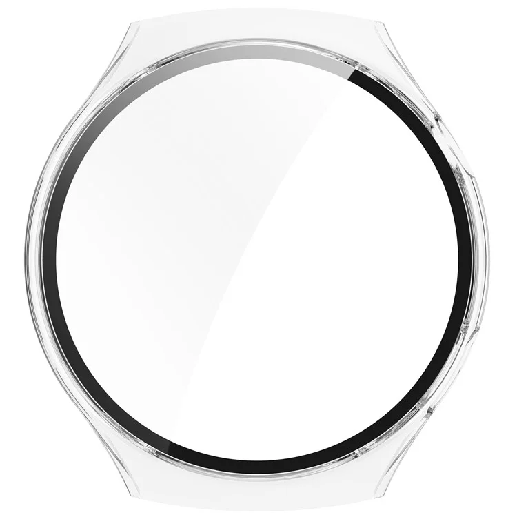 Per Huawei Watch 4 Pro Space Edition Smartwatch PC Frame Case con Pellicola Protettiva Curva in Vetro Temperato - Bianco Trasparente