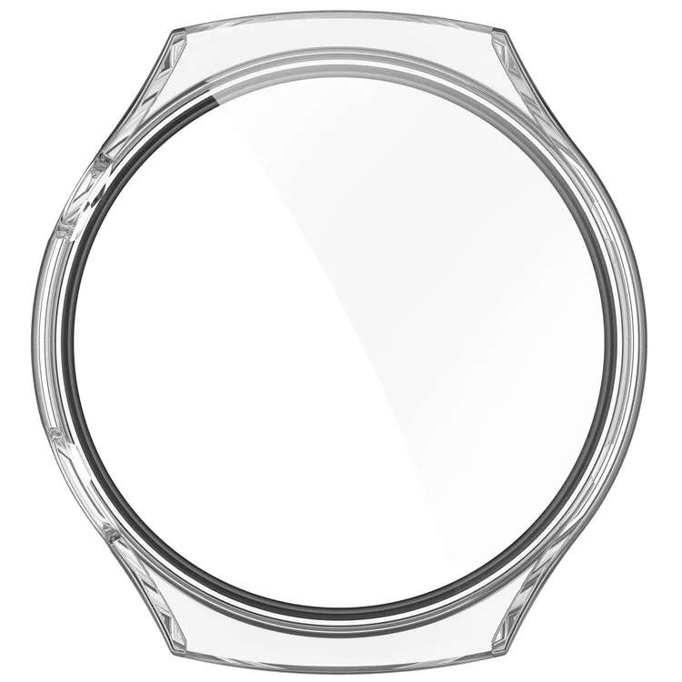 Per Huawei Watch 4 Pro Space Edition Smartwatch PC Frame Case con Pellicola Protettiva Curva in Vetro Temperato - Bianco Trasparente