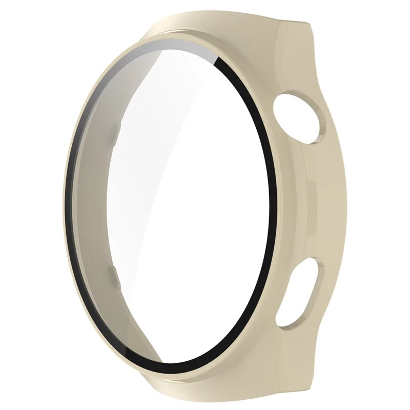 For Huawei Watch 4 Pro Space Edition Smartwatch PC Frame Case with Curved Tempered Glass Screen Film - Beige