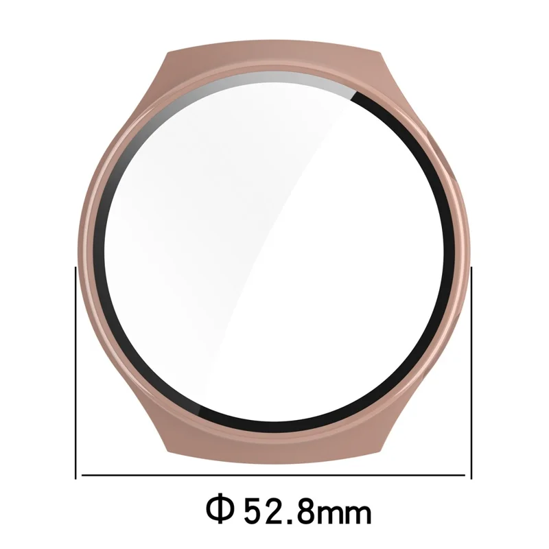 For Huawei Watch 4 Pro Space Edition Smartwatch PC Frame Case with Curved Tempered Glass Screen Film - Beige