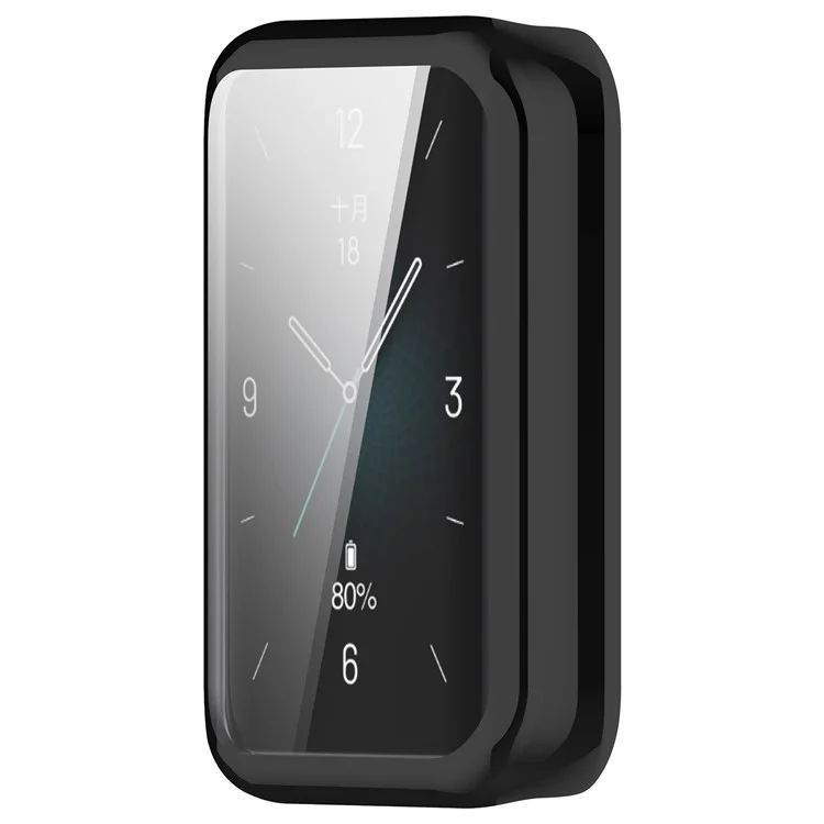 Electroplating Full-Wrapped Watch Frame Case for Honor Band 9 Shockproof TPU Protector - Black