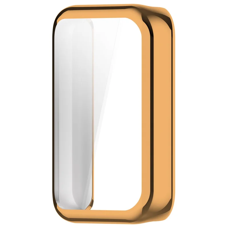 Electroplating Full-Wrapped Watch Frame Case for Honor Band 9 Shockproof TPU Protector - Rose Gold