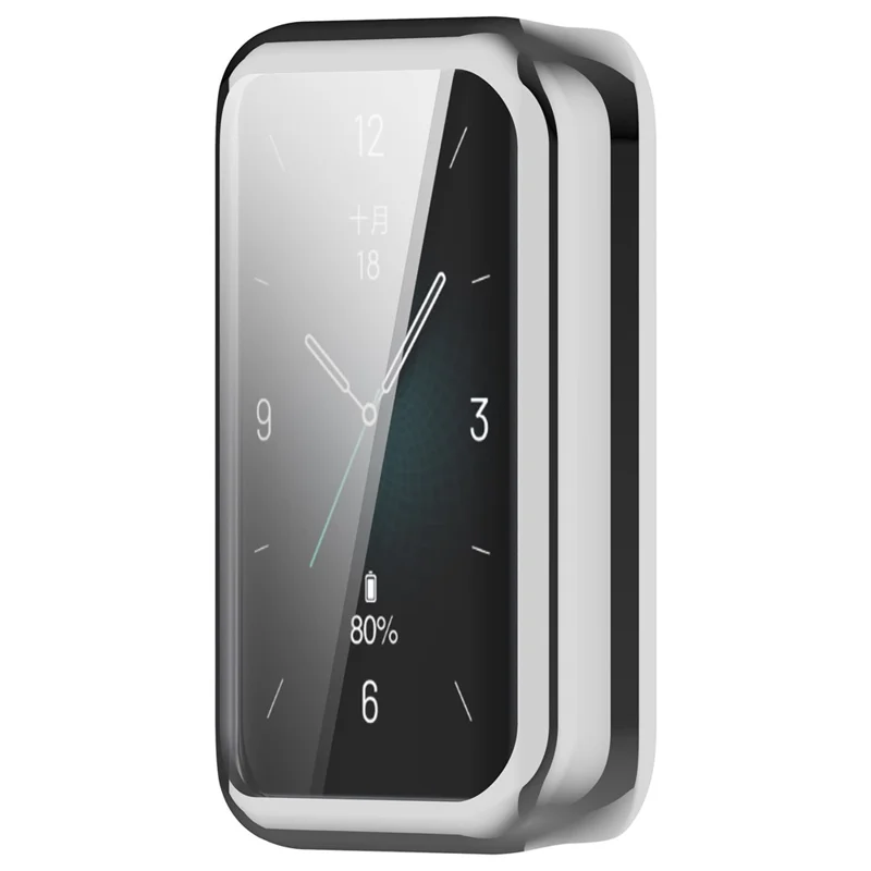 Elektropladeret, heltilstødende urkasse til Honor Band 9, stødfast TPU-beskyttelse - Sølv