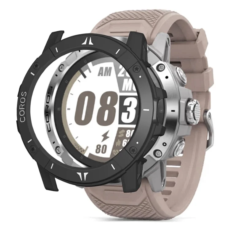For Coros Vertix 2S Half Cover Case Hard PC Frame Watch Cover - Black / White