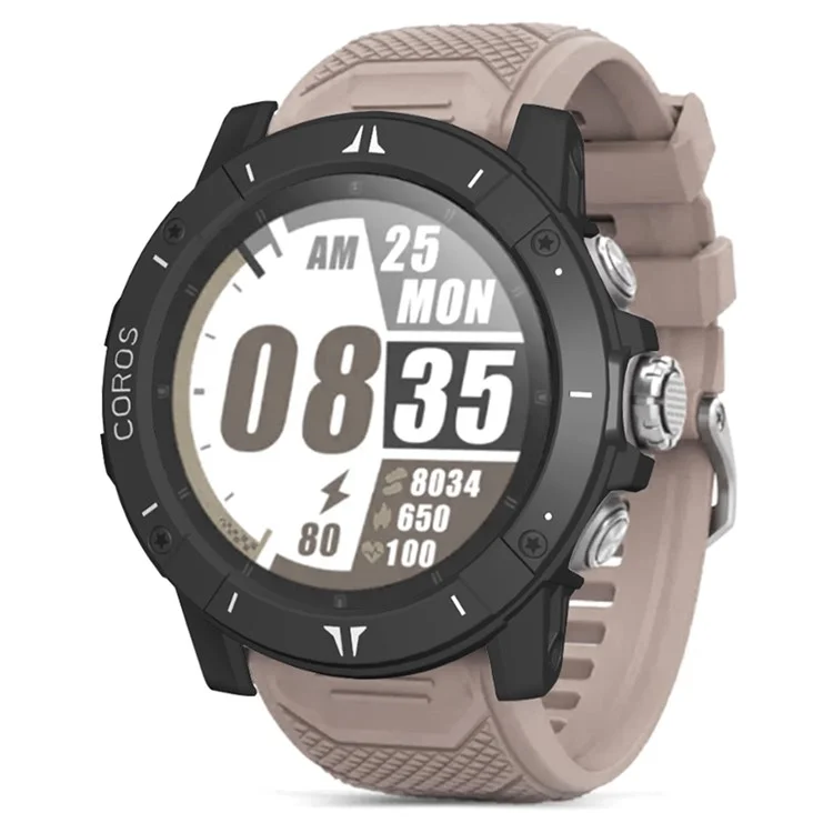For Coros Vertix 2S Half Cover Case Hard PC Frame Watch Cover - Black / White