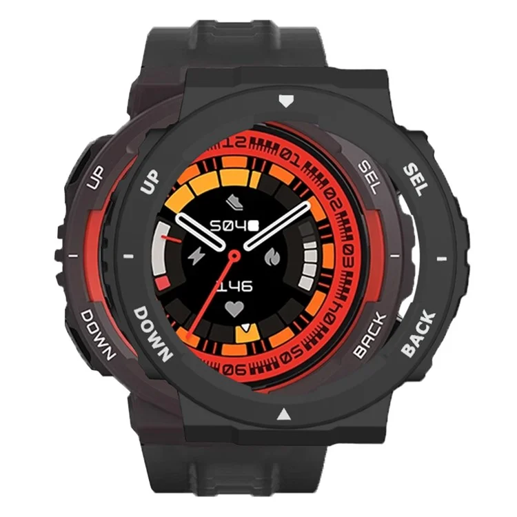 Para Huami Amazfit Active Edge A2212 PC Frame Half Cover Smart Watch Bumper Case - Preto / Branco