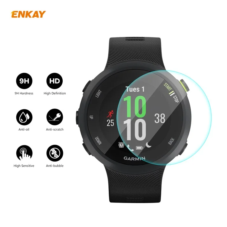 HAT PRINCE 2Pcs/Pack 0.2mm 9H 2.15D Cristal Templado Protectores de Pantalla para Garmin Forerunner 45 / 45S