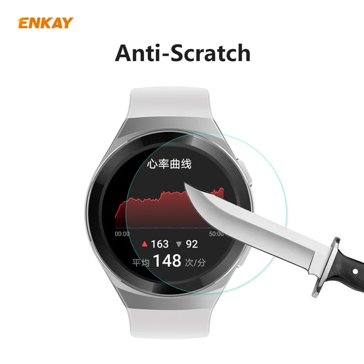 HAT PRINCE 2Pcs/Pack 0.2mm 9H 2.15D Tempered Glass Screen Films for Huawei Watch GT 2e 46mm Vitality Edition