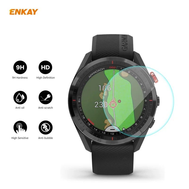 ENKAY HAT PRINCE 0.2mm Tempered Glass Screen Film 9H 2.15D for Garmin Approach S62