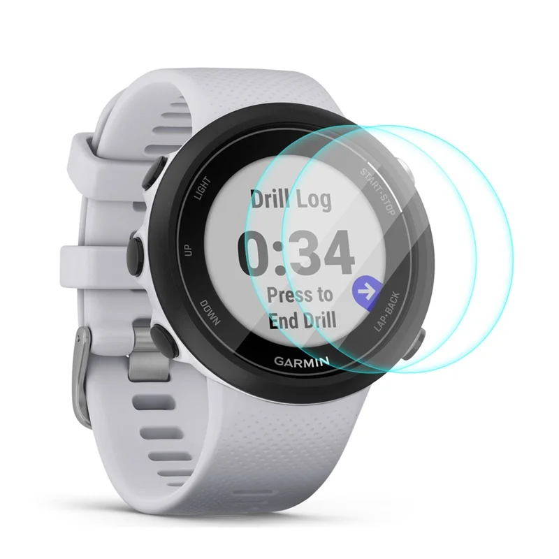 HAT PRINCE 2Pcs/Pack 0.2mm 9H 2.15D Tempered Glass Screen Protectors for Garmin Swim 2