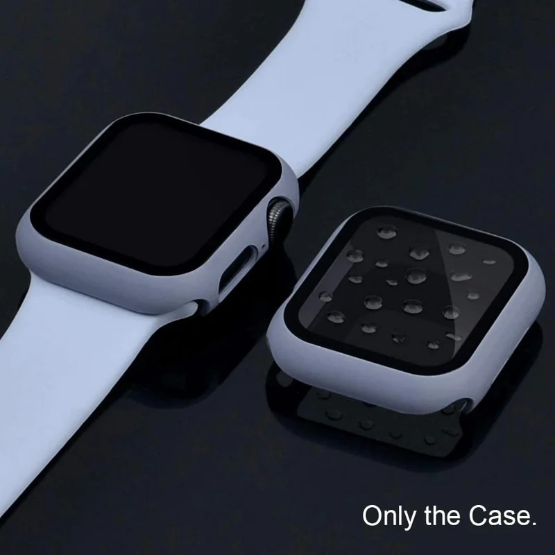 For Apple Watch Series 4 / 5 / 6 / SE / SE (2022) 44mm 2-in-1 Anti-scratch Matte Frame PC + Tempered Glass Protector Watch Case  - Purple