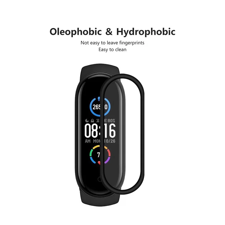 Enkay 2pcs Gebogener Edge PC + PMMA -bildschirmschutz Vollkleber Für Xiaomi Mi Band 5/6 Komplette Abdeckung