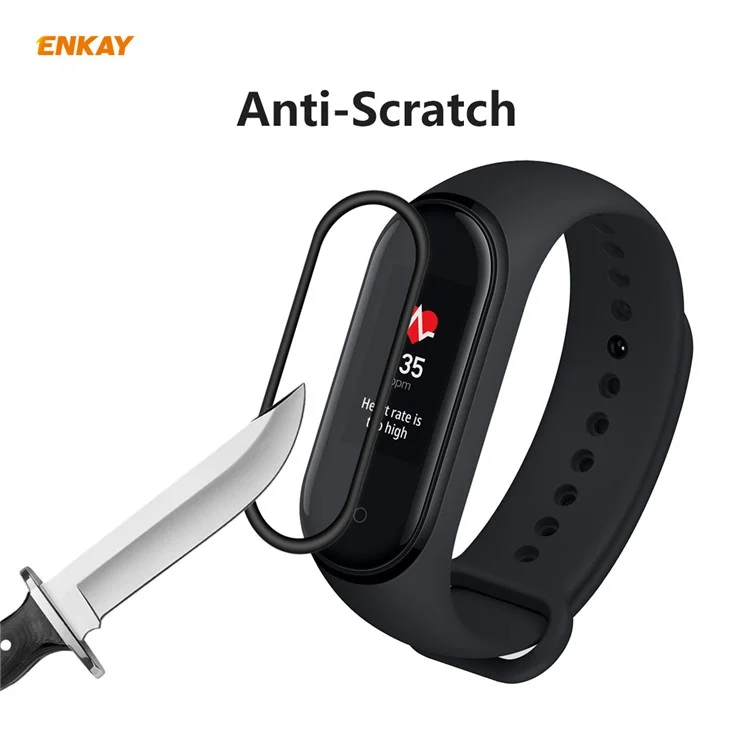 2Pcs/Set ENKAY HAT PRINCE 3D PC Edge + PMMA Full Size Screen Protection Film for Xiaomi Mi Band 4