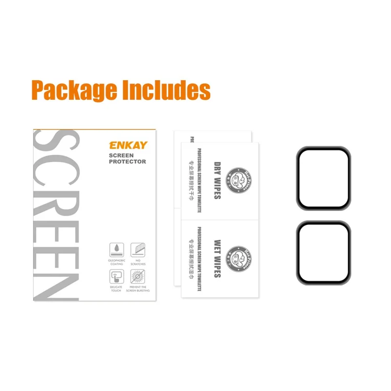 ENKAY 2Pcs / Set Full Covering Curved Edge PC + PMMA Screen Protector for Apple Watch Series SE3 / SE2 / SE1 / 6 / 5 / 4 44mm