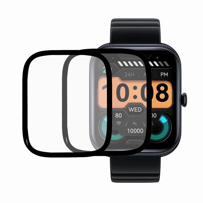 2 pièces / pack pour Haylou RS4 Max Protecteur d'écran Anti-rayures Film de montre PMMA (bords noirs)
