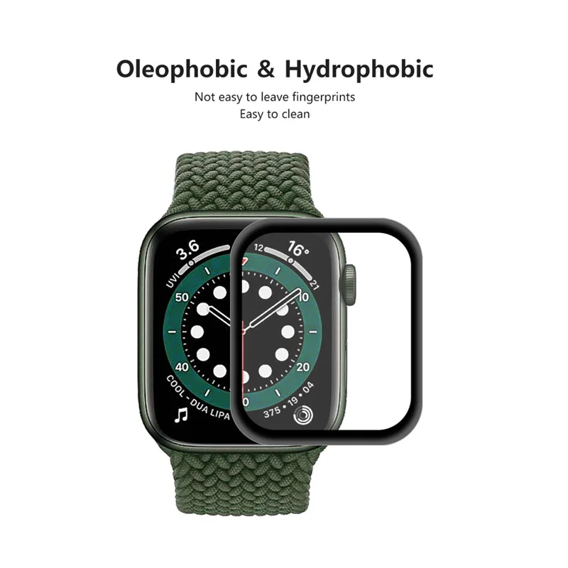 2Pcs / Pack HAT PRINCE 3D Full Size PET Curved Hot Bending HD Screen Protector for Apple Watch SE3 / SE2 / SE1 / 6 / 5 / 4 44mm - Black