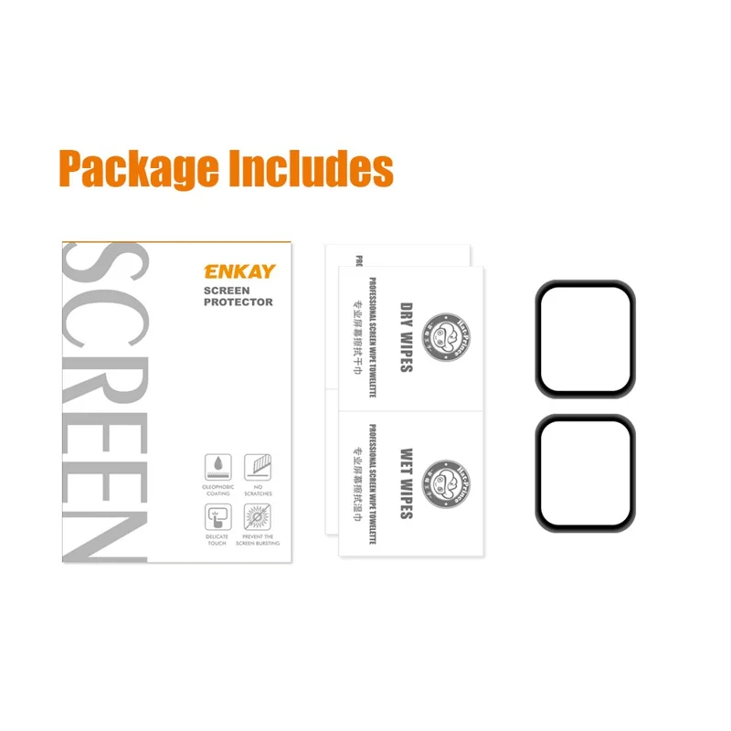 2Pcs / Pack HAT PRINCE 3D Full Size PET Curved Hot Bending HD Screen Protector for Apple Watch SE3 / SE2 / SE1 / 6 / 5 / 4 44mm - Black