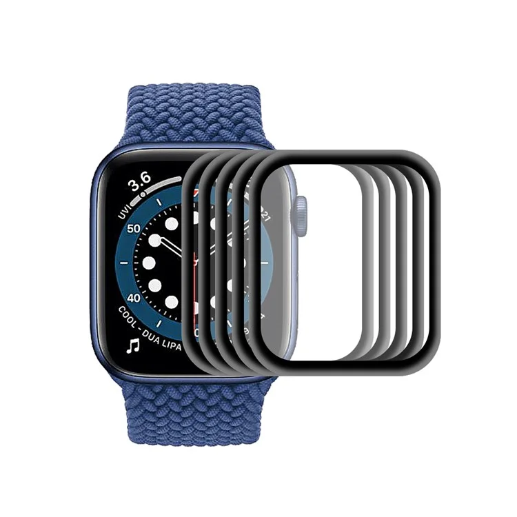 HAT PRINCE 5Pcs / Set 0.2mm 9H Full Covering 3D Aluminum Alloy Edge Tempered Glass Screen Protector for Apple Watch Series SE (2023) / SE (2022) / SE / 6 / 5 / 4 40mm