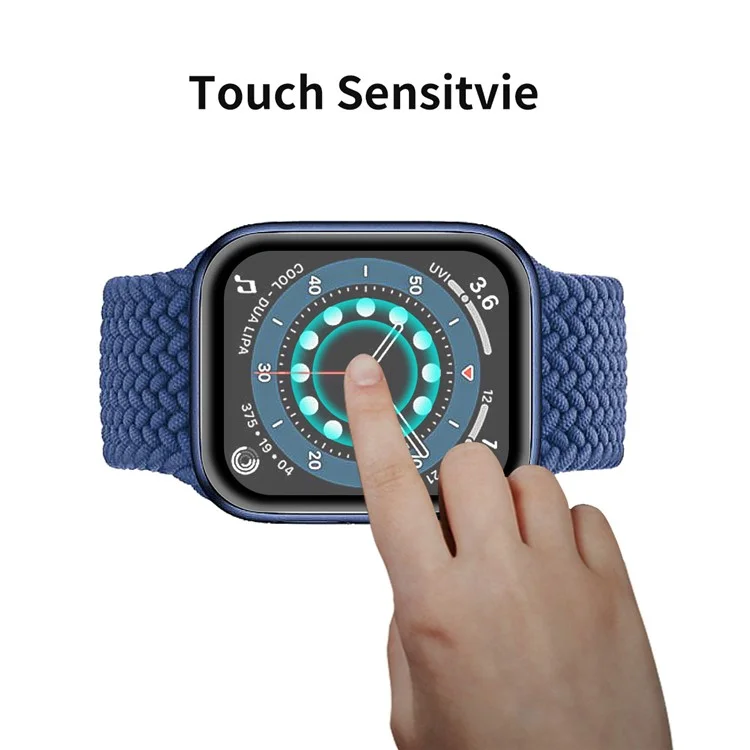 HAT PRINCE 5Pcs / Set 0.2mm 9H Full Covering 3D Aluminum Alloy Edge Tempered Glass Screen Protector for Apple Watch Series SE (2023) / SE (2022) / SE / 6 / 5 / 4 40mm
