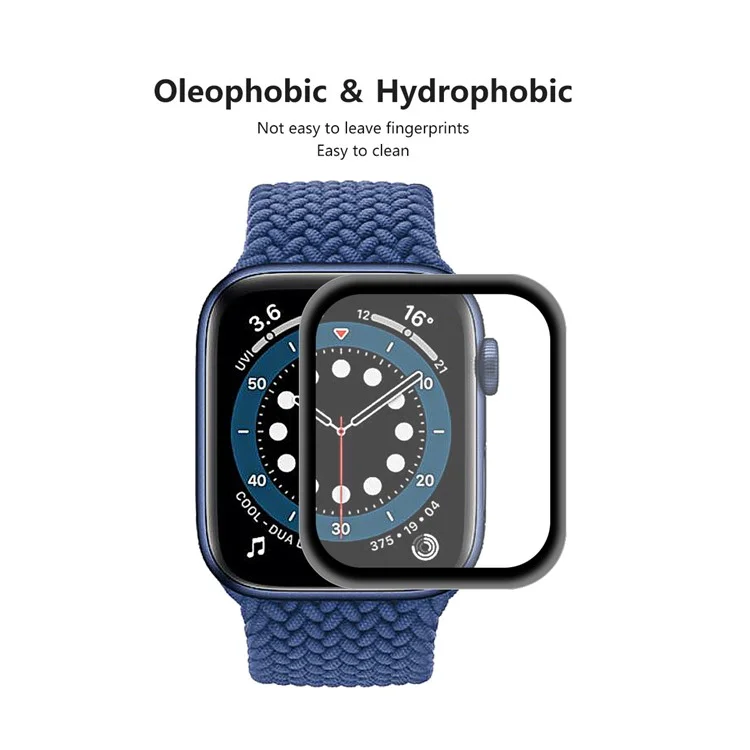 HAT PRINCE 5Pcs / Set 0.2mm 9H Full Covering 3D Aluminum Alloy Edge Tempered Glass Screen Protector for Apple Watch Series SE (2023) / SE (2022) / SE / 6 / 5 / 4 40mm