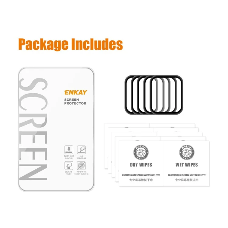 HAT PRINCE 5Pcs / Set 0.2mm 9H Full Covering 3D Aluminum Alloy Edge Tempered Glass Screen Protector for Apple Watch Series SE (2023) / SE (2022) / SE / 6 / 5 / 4 40mm