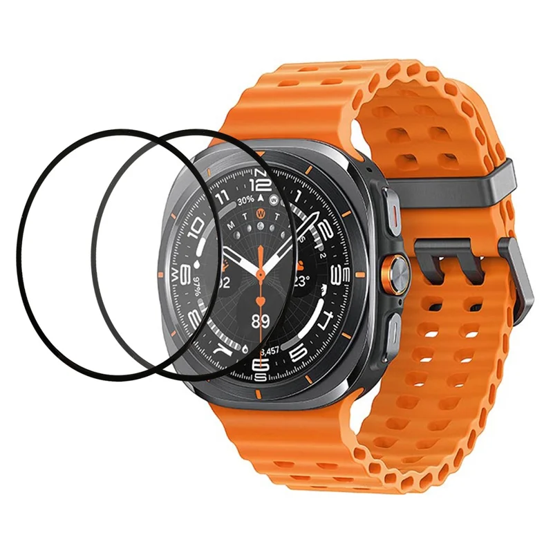2 sztuki / opakowanie na Samsung Galaxy Watch Ultra 47 mm, folia ochronna PMMA, HD przezroczysta (czarny brzeg)