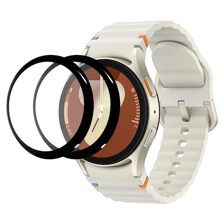 2 pezzi / confezione per Samsung Galaxy Watch7 44mm PMMA Pellicola protettiva per lo schermo Ultra chiara (bordo nero)