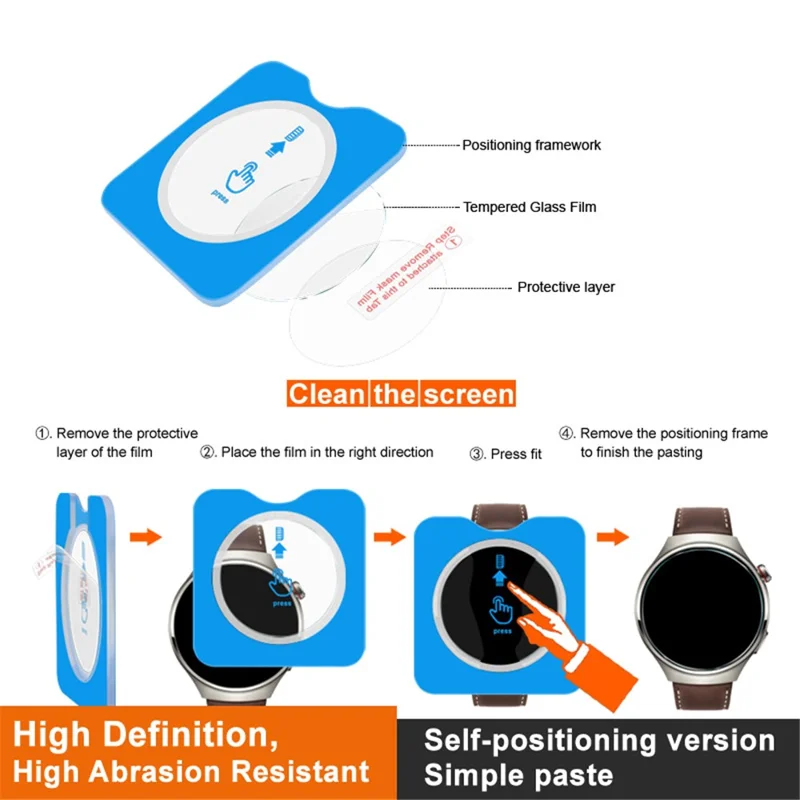 IMAK For vivo Watch 2 Tempered Glass Watch Screen Protector with Auto Alignment Tool