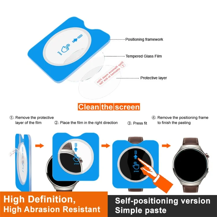 IMAK Per Huawei Watch GT 3 46mm Pellicola in vetro temperato con strumento di allineamento automatico
