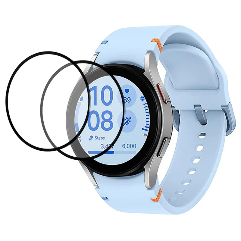 2Pcs For Samsung Galaxy Watch FE 40mm Tempered Glass Screen Protector Silk Printing Black Edge