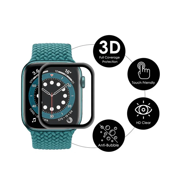 5 Teile / Set Hut Prince In Voller Größe 3D Gebogener Weicher PC + PMMA HD-Bildschirm-Schutzfilm Für Apple Watch Serie 6/5/4 / SE 44mm