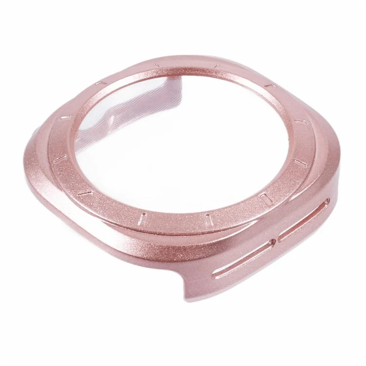For Apple Watch Ultra 49mm Watch Case Hard PC Cover with Tempered Glass Screen Film - Rose Gold