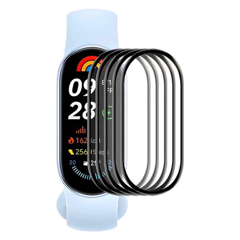 ENKAY HAT PRINCE 5Pcs Per Protezione Dello Schermo Dello Smartwatch Xiaomi Smart Band 9 3D Curved PC+PMMA