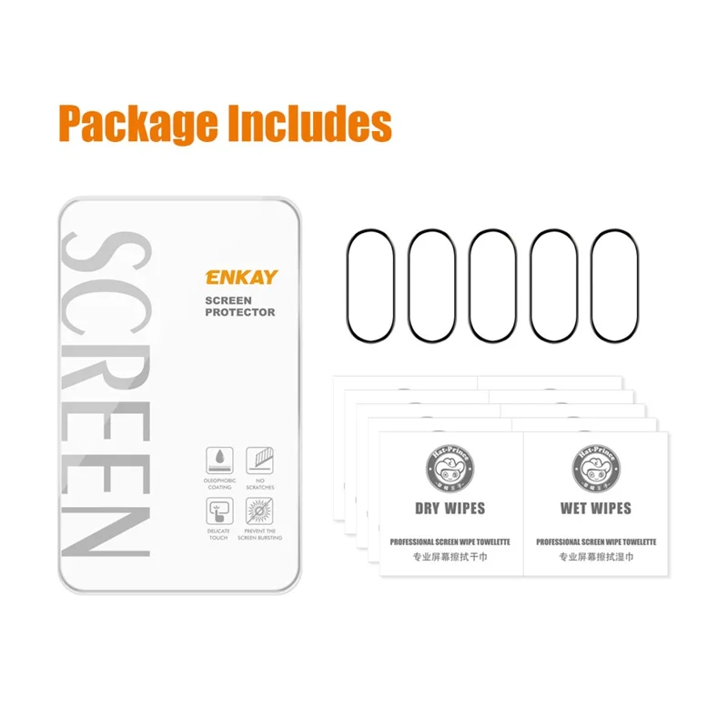 ENKAY HAT PRINCE 5Pcs Per Protezione Dello Schermo Dello Smartwatch Xiaomi Smart Band 9 3D Curved PC+PMMA