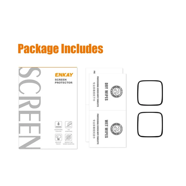 2pcs/set Enkay Hat Prince 3D PC Edge + PMMA Полное Покрытие Экрана Для Fitbit Versa 3 / Fitbit Sense