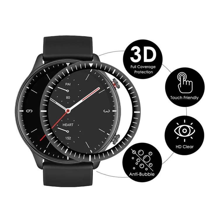 Enkay 3D Curbe Soft Scale PC Edge + PMMA Couverture Complète Protecteur D'écran HD Pour Amazfit GTR 2
